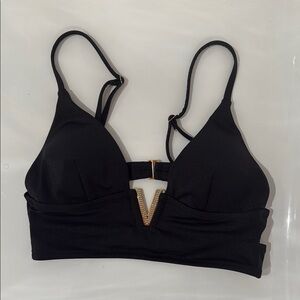 VS Black Bikini Top with Gold Accent
